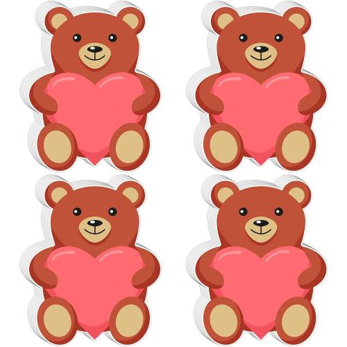 50 PCS Valentine’s Day Cutouts for Bulletin Board Decor, Cute Valentines Bear Paper Cut Outs for Valentine’s Day Crafts Anniversary Weddings Classroom Office Wall Party Decorations