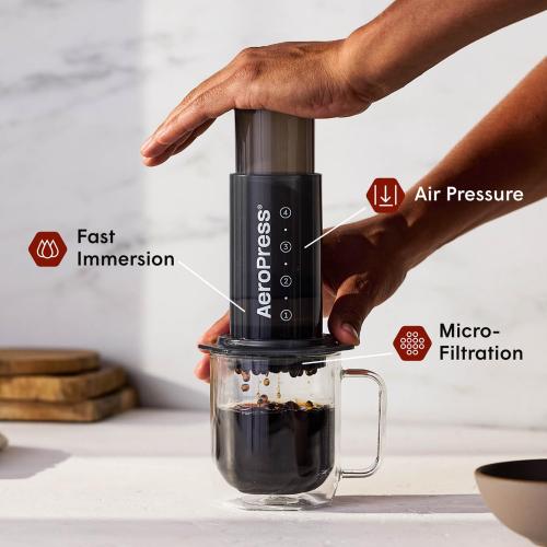 AeroPress Original Coffee Press - All-in-One French Press, Pour-Over & Espresso Style Manual Brewer, 2 Min Brew for Less Bitterness, More Flavor, Small Portable Coffee Maker, Travel & Camping