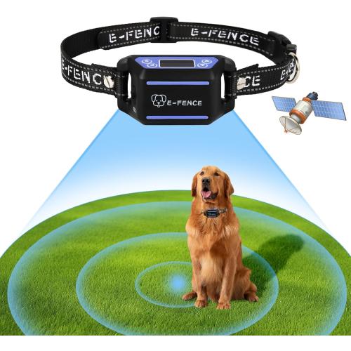 E-FENCE GPS Wireless Dog Collar Fence System,Electric Fence for Dogs,Adjustable Warning Strength,Pet Containment System, Outdoor Use Only