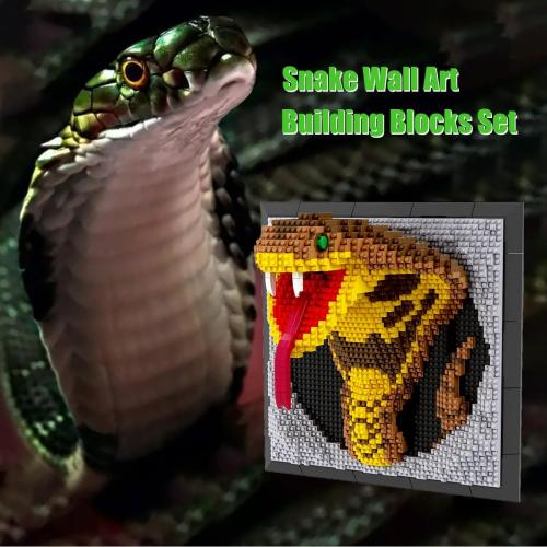 BDYDT Wall Art Snake Building Blocks Set; A Wall Decor Set for Adults Who Love Creative Hobbies(2376 Pieces) Toys Gifts for Kid and Adult