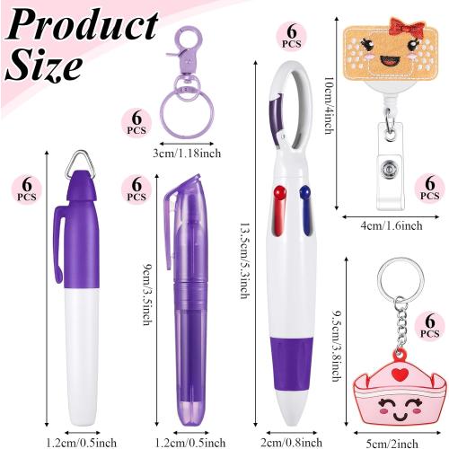 Henoyso 36 Pcs Nurse Badge Reel with Mini Highlighter Pens 2026 Cna Nursing Week Gifts Bulk Retractable Badge Clips Accessories for Cna Medical Nursing Staff Women (Classic)