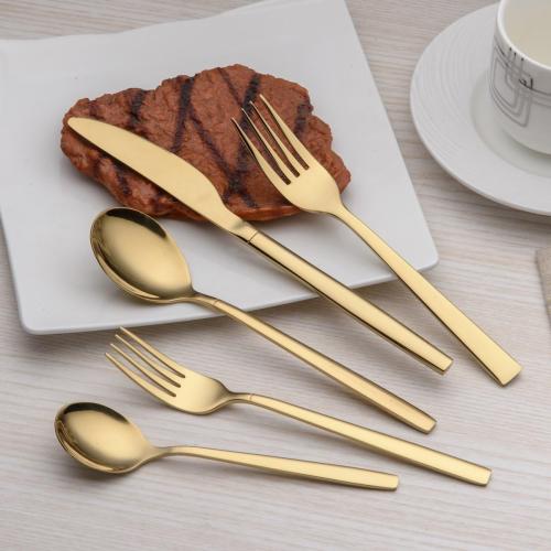 20 Piece Flatware Set, 20 Pieces Golden Silverware Set, Golden Cutlery Set, Service for 4 (shiny Gold)