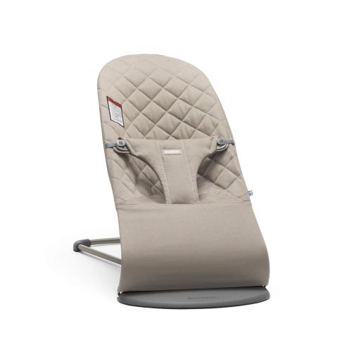 BabyBjörn Bouncer Bliss, Sand Gray, Cotton | 2-in-1 Adjustable Baby Bouncer Seat and Toddler Chair, Newborn to Toddler (8-29 lbs), 4 Positions, Lightweight & Portable