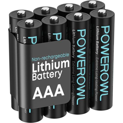 POWEROWL Lithium Batteries AAA High Capacity Long Lasting, 1.5V Triple A Battery for High-Tech Devices - 8 Pack 【Non-Rechargeable】