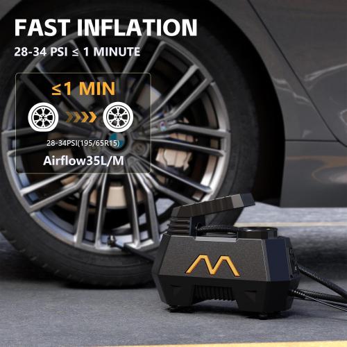 Tire Inflator Portable Air Compressor, Air Pump for Car Tires, 12V DC-Powered Auto Pump with Digital Pressure Gauge, Emergency LED Light - Car Accessories for Car, Motorcycles, Bicycle, Ball, Balloons