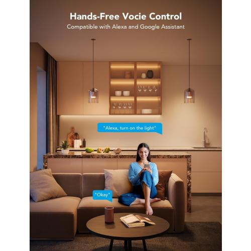 Govee Smart Light Bulbs, 1200 Lumens Dimmable BR30 Bulbs, RGBWW Color Changing Light Bulbs, WiFi & Bluetooth LED Bulbs, 16 Million Colors, Music Sync, Compatible with Alexa, Google Assistant, 6 Pack