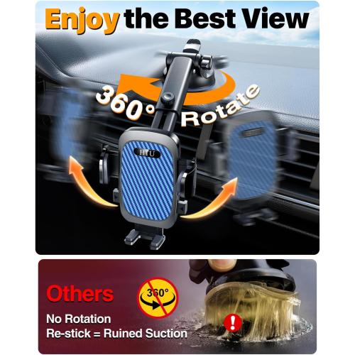 HTU 2026 Ultimate Best【True Military-Grade & Safety Cert】 Car Phone Holder