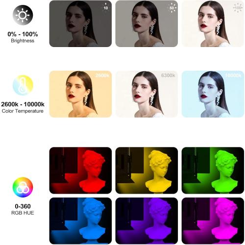 Pixel K80 Photography Lighting with APP Control, 2600K-10000K CRI 97  RGB Led Video Light Panel, 9 Applicable Scenes Lighting for Studio/Gaming/Streaming/YouTube/Videography/Film/Video Recording