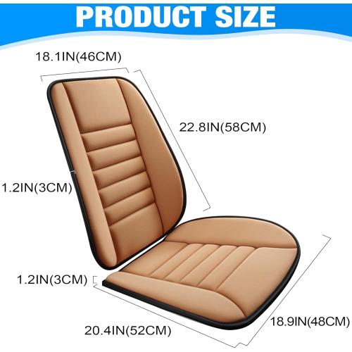 MYFAMIREA Car Seat Cushion and Back Support Pillow 1.2'' Thick Memory Foam Desk Chair Cushion Back Support for Automotive Seat Driver, Travel, Leg and Back Pain Relief, Washable, Adjustable, Orange