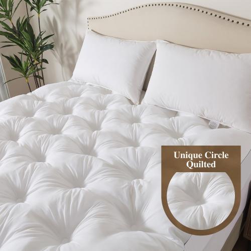 WhatsBedding 5 Inch Memory Foam Mattress Topper (Queen, 60x80),Deep Pocket | 2000GSM Fluffy Shredded Memory Foam Filled, Extra Soft Pillow Top for Back Pain Relief, Thick & Supportive Bed Topper
