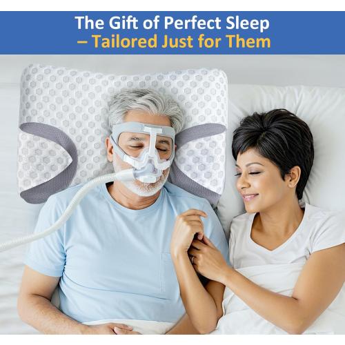 IKSTAR CPAP Pillow for Side Sleepers – Fits All CPAP Mask Types – Adjustable Memory Foam with Contoured Cutouts for Side, Back & Stomach Sleepers – Reduces Air Leaks & Mask Pressure a Better Sleep