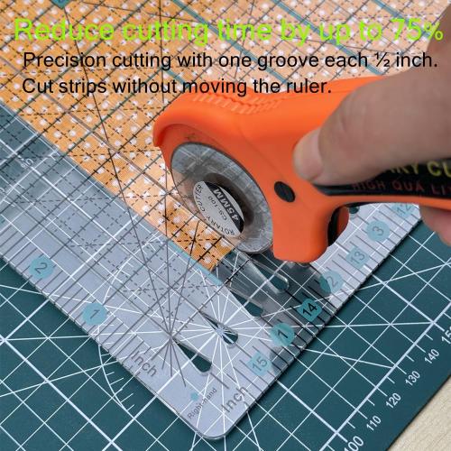Slotted Quilting Ruler,15.5 x 10 Slotted Rulers for Quilting and Sewing Quilt Strip Rulers for Fabric Cutting