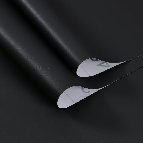 Black Peel and Stick Bathroom Removable Wallpaper Thicken Vinyl Modern Matte Textured Solid Color Self-Adhesive Wallpaper Wrap Contact Paper for Bedroom Kitchen Cabinet (24x393 Black)