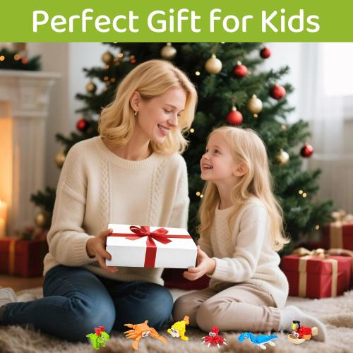 24 Packs Mini Building Blocks Animal Set with Themes of Dinosaur and Sea Creatures