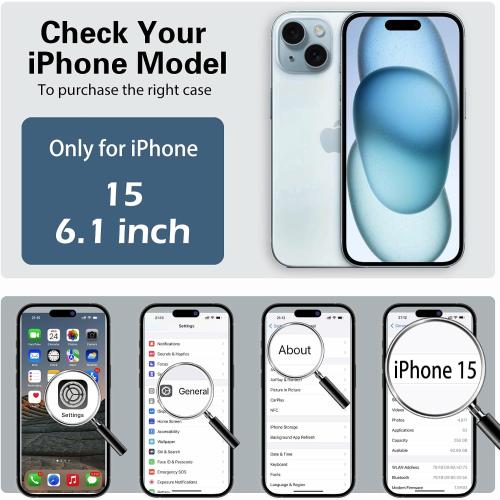 IYH for iPhone 15 Case, Magnetic Stand, Liquid Silicone(Light Blue) | [16FT Drop Protection] [Invisible Magnetic Stand] [MagSafe Compatible] [Liquid Silicone] [Slim Profile]