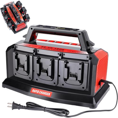 6-Ports Super Simultaneous Charger for Milwaukee Battery,6 Port Each 3A Rapid Charger Station Compatible with M18 14.4V- 18V Li-Ion Battery