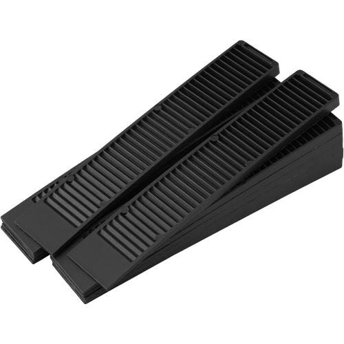 Composite Shims 7.75 Plastic Wedges (12 Pack) - Extreme Load Support Leveling Shims for Furniture, Door, Toilet, Table - Never Rot Shims with Anti-Slip Design（Black）