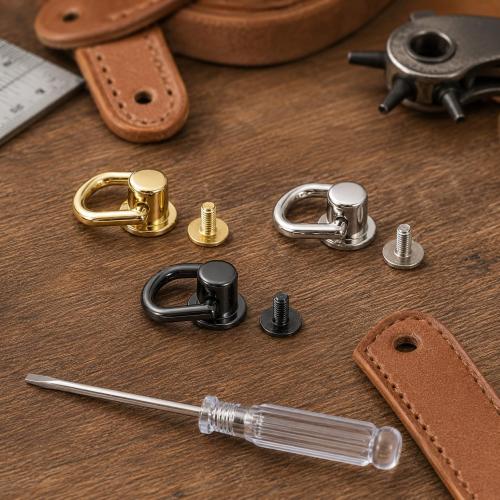 18 Sets Screw-In D Rings for Purse Making with Screwdriver