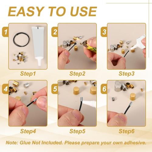 uxcell 10 Pcs Stainless Steel Cord End Caps, 4 mm End Cap Barrel Beads Leather Cord End Caps for Jewelry Making DIY Tassel 6 mm Length Silver
