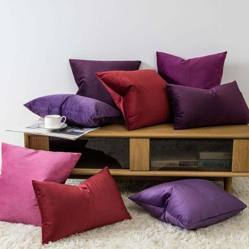 JUSPURBET Decorative 20x20 Pillow Covers Set of 2 Velvet Throw Pillow Covers for Couch Sofa