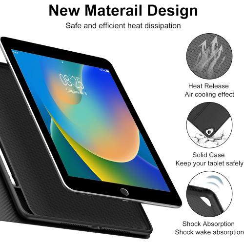 BORIYUAN iPad 10.2 inch Case with Keyboard, Detachable Bluetooth Keyboard with 7 Color Backlit, Slim Folio Smart Cover with Pencil Holder for iPad 9th/8th/7th Gen/iPad Pro 10.5/iPad Air 3rd Gen Black