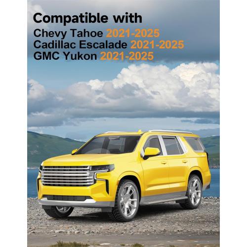 in-Channel Window Rain Guards Fit for Chevy Tahoe/Cadillac Escalade/GMC Yukon 2021-2026 Rain Guard Extra Durable Window Deflectors Vent Visors Vent Shades Exterior Car Accessories-4pcs