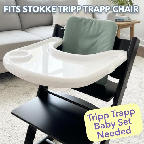 Replacement Tray & Cover for Stokke Tripp Trapp Highchair | Combo of Matte White Tray   Clear Cover for Easy Cleaning & Strong Suction