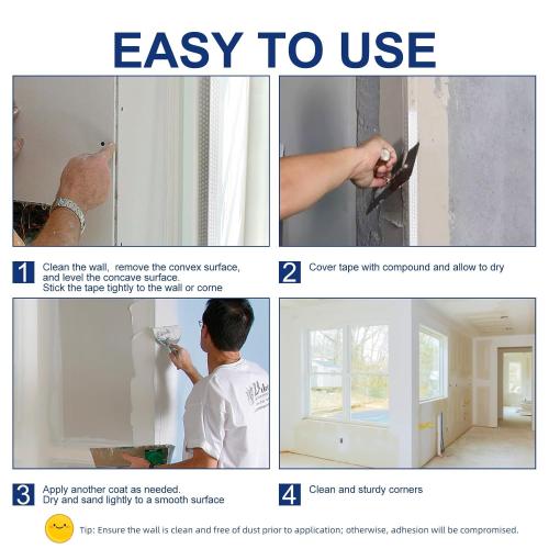 Drywall Corner Tape Self-Adhesive - Drywall Corner Bead, Auxiliary Positioning PVC Corner Tape, for Inside and Outside Corner(1.96 x 131′)