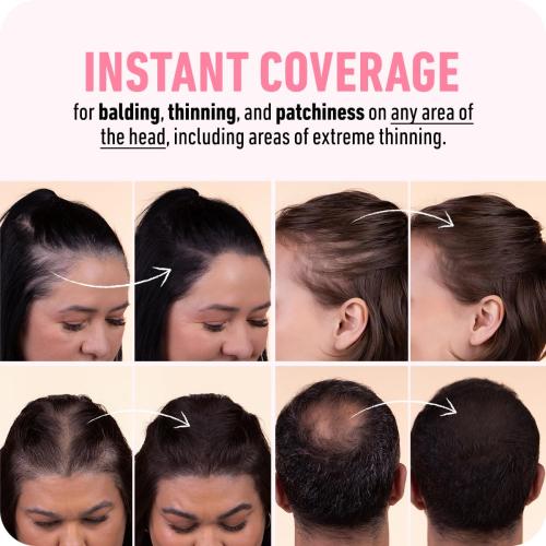 BOLDIFY Hairline Powder - Water-Resistant Root Touch Up Hair Color for Gray Coverage - 24-Hour Stain-Proof, Mess-Free Hair Powder for Thinning Hair - Dark Gray