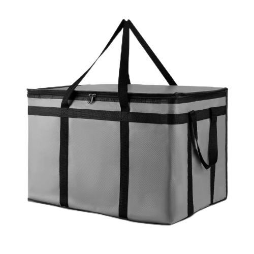 XXXL Insulated Food Delivery Bag - Reusable Thermal Cooler Grocery Bags for Catering & Delivery, Pizza Carrier for Events, Large Capacity Bag Keeps Food Hot/Cold for Shopping, Commercial (Gray, 1PK)