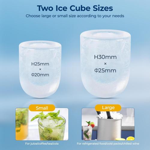 Countertop Ice Maker Machine with Handle, 9 Ice Cubes in 6 Mins, 26.5Lbs/24H, 2 Sizes of Bullet Ice, Auto-Cleaning Portable Ice Machine for Home Kitchen Party RV Camping, Stainless Steel Silver