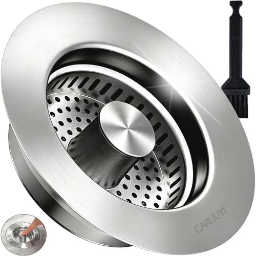 Upgraded 3-in-1 Pop-Up Kitchen Sink Drain Strainer Stopper