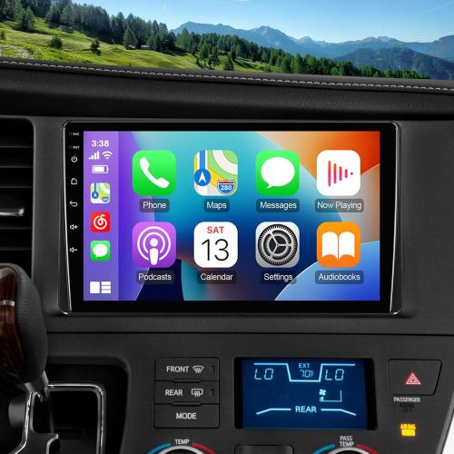 9-Inch IPS Touchscreen Android 12 Car Stereo for Toyota Sienna 2015-2018 with Wireless CarPlay & Android Auto 2 32GB Car Radio, Support GPS, WiFi, Bluetooth, FM Radio, Backup Camera, SWC, Dual USB