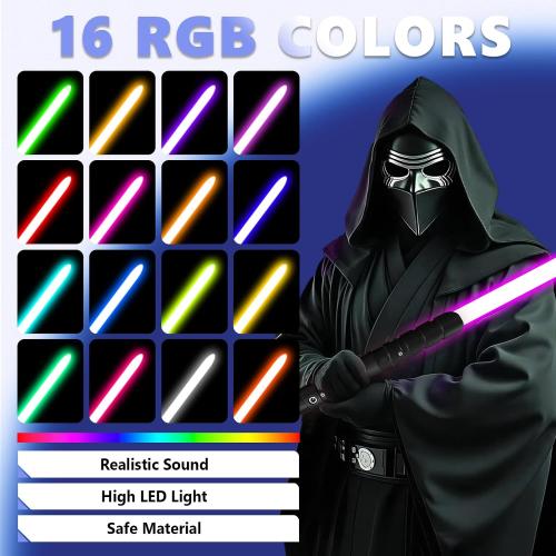 Lightsaber, Metal Duel Light Sabers,4 Sound Fonts,USB Rechargeable Light Swords with Loud Sound, Swing, Blaster,Adults Kids Cosplay Props Birthday Xmas Gift (38.2inch-Red)