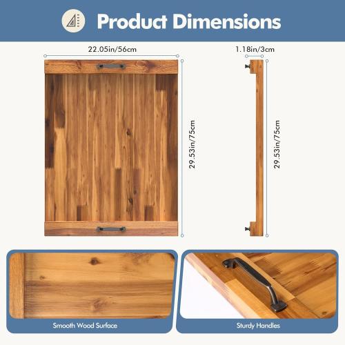 DUMOS Noodle Board Stove Cover with Handles, Wooden Stove Top Cover for Gas Electric Glass Stove, 22 x 29.5 inch(Light Brown)
