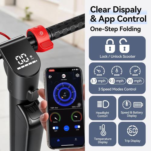 Electric Scooter Adults with Removable Battery, 20 Mph Max Speed E Scooter for Adults Powerful Motor, 28 Miles Long Range Foldable Escooter, 10’’ Pneumatic Tires, Dual Brake, App, X8 Scooter