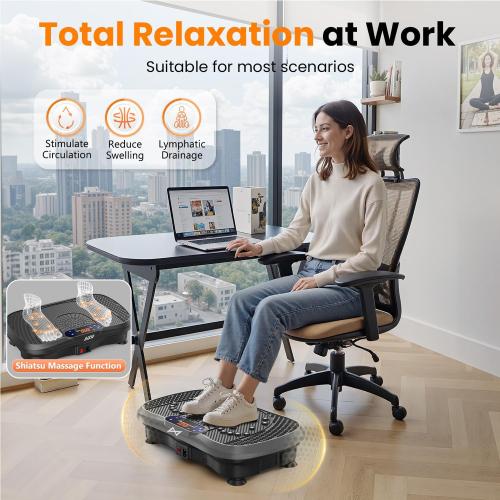 AXV Vibration Plate Fitness Platform Exercise Machine Vibrating Shaking Full Body Shaker Workout Vibrate Stand Shake Board Sport Gym for Weight Loss Fat Burner for Women Men