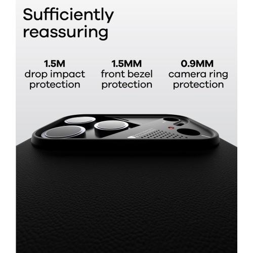 Aulumu A17 Vegan Leather CoolHyper iPhone 17 Pro Max Case | Camera Control | with Cooling Fins | Luxury Comfort | Compatible with MagSafe | Complete Wrap-Around - White