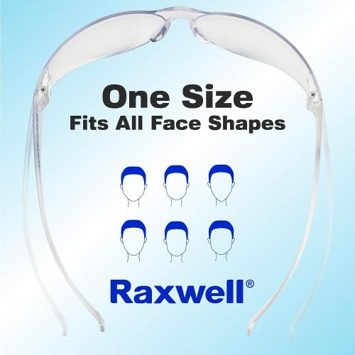 Raxwell Clear Safety Glasses, ANSI Z87.1 Certified Protective Eyewear,Wraparound Anti-Scratch Polycarbonate Lense