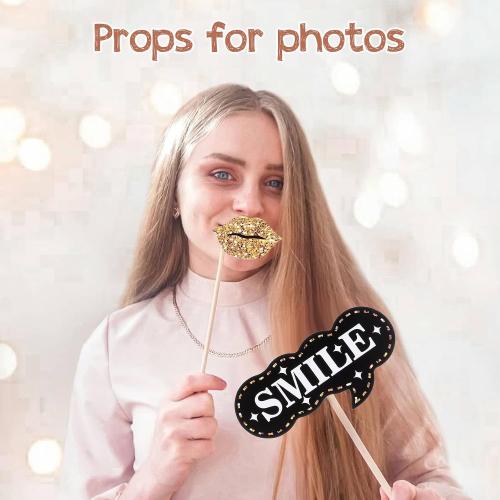 cobee 36 Pack Birthday Photo Booth Props Kit Party Favors Selfie Supplies