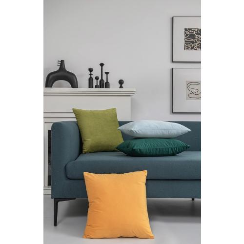 Throw Pillow Covers 22x22 Mustard Yellow: Pack of 2 Cozy Soft Velvet Square Modern Luxury Decorative Throw Pillow Cases for Sofa Couch Living Room Bed Home Decor