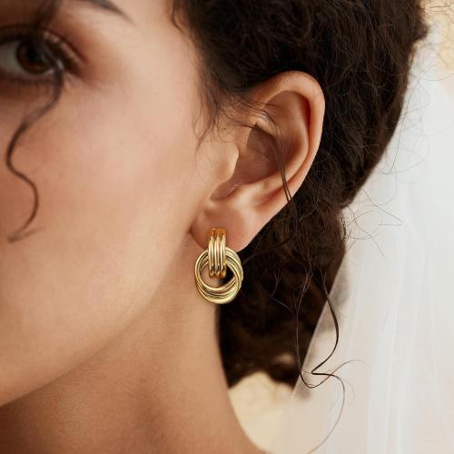 SHERLOVE Trendy Gold Plated Knot Earrings for Women Chunky Statement Drop Dangle Earrings Lightweight Hypoallergenic Fashion Accessories Gold Jewelry Gifts for Womens