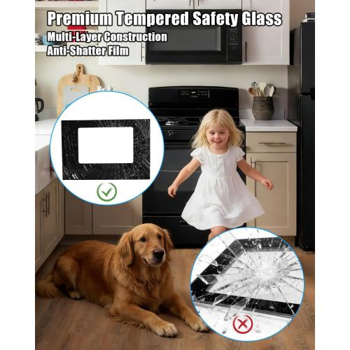 Upgraded W10118455 Outer Oven Door Glass Fit for Whirlpool Kenmore KitchenAid Amana, Range Door Glass Replace WPW10118455 W10010680 W10075990 1470262 EAP11748551 Exterior Door Glass