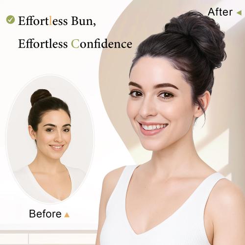 Messy Bun Hair Piece, Claw Clip Bun Hair Pieces for women, Curly Fake Buns Tousled Updo Hairs Extensions for Daily Wear and Special Occasions (M2/33#, 1 Count)
