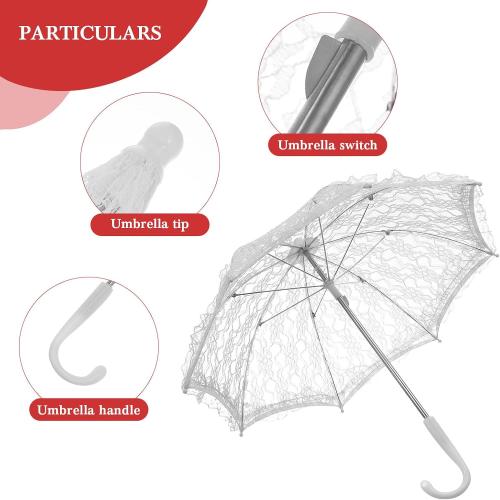 Mini Lace Umbrella, 19. 7 X 16. 9 Inch Bridal Lace Parasol Wedding Decoration Stage Dancing Prop With fan
