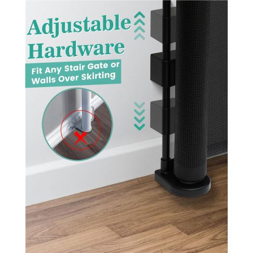 Upgraded 71 Retractable Baby Gates with Reinforced Strip Design to Prevent Crawling Through, 42 Extra Tall Retractable Gates, 6 FT Retractable Dog Gate for Stairs, Doorways, Hallways