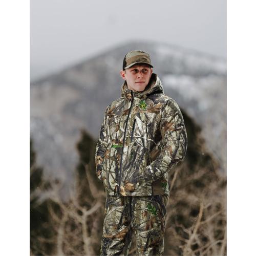 TIDEWE Hunting Clothes for Men with Face Mask, Silent Waterproof Hunting Jacket and Adjustable Bibs, Safety Strap Compatible