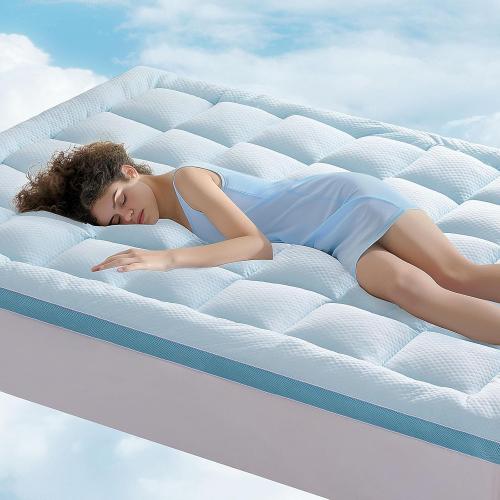 BEDELITE Twin XL Mattress Topper Ultra Cooling for Hot Sleepers, Soft Pillow Top Mattress Pad, with Stretchable Pockets for 8-21