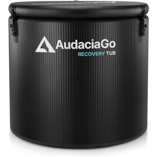 XXL Ice Bath Tub for Athletes, Compatible with Water Chillers, 186-Gallon Inflatable Cold Plunge Tub with Insulated Lid, Step, Thermometer, Water-Absorbent Mat, Portable for Outdoor & Indoor Recovery