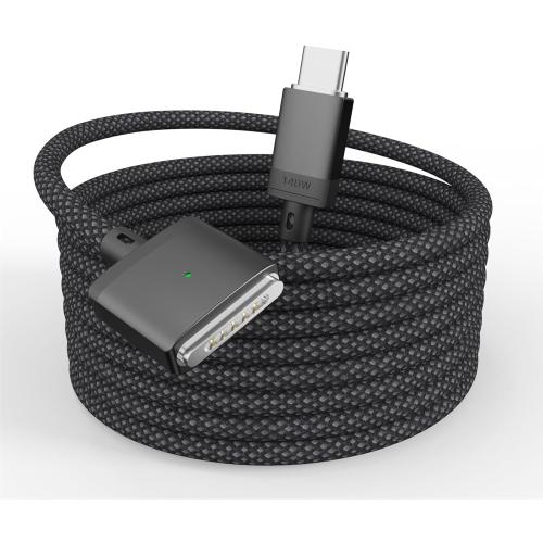 USB-C to Magnetic 3 Cable Compatible with Magsafe Charging Cable for 14” 16” MacBook Pro 2024 M3 Pro & Max, MacBook Air 2022 M2, Pro 2023 M2 Pro & Max - 6.6ft Black